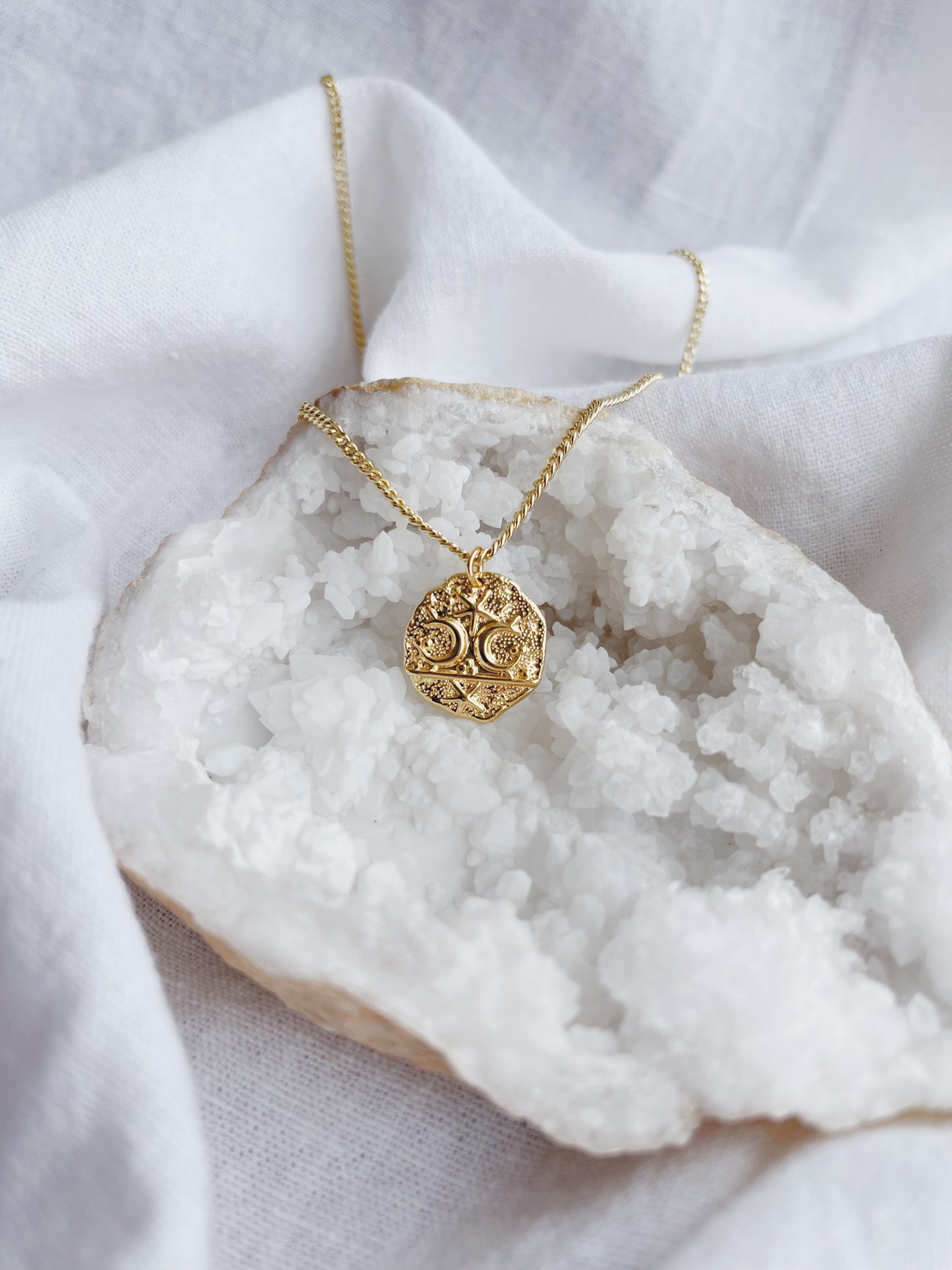 Double Moon Celestial Coin Necklace