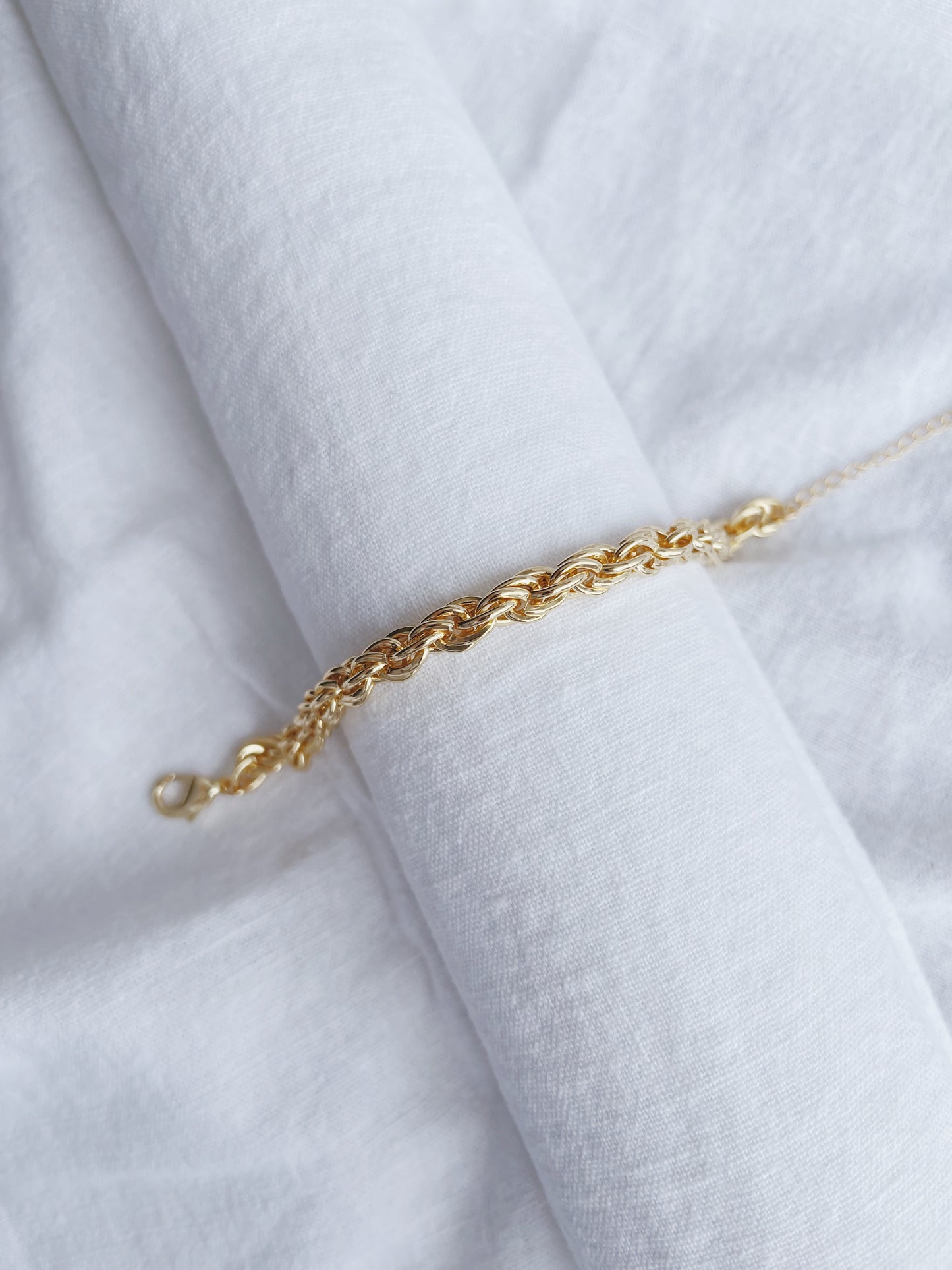 Chunky Twisted Gold Rope Bracelet