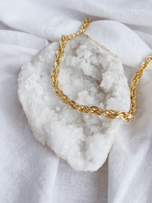 Twisted Rope Gold Necklace