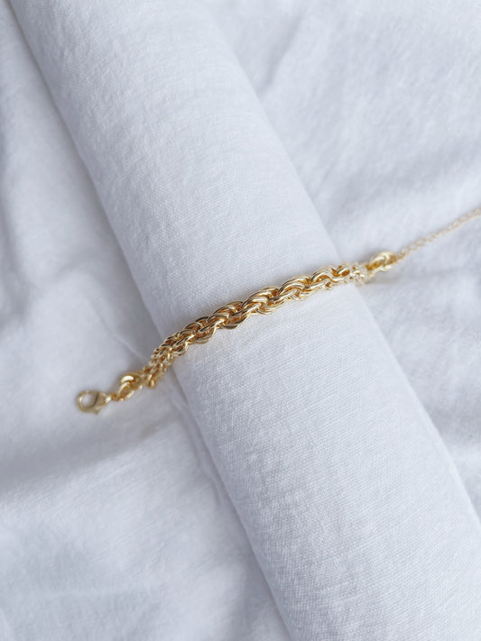 Chunky Twisted Gold Rope Bracelet